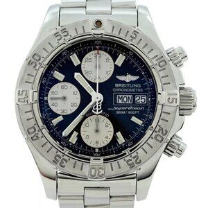 Breitling Men's 42mm Super Ocean 500M Black Dial Automatic SS Watch Ref: A13340!